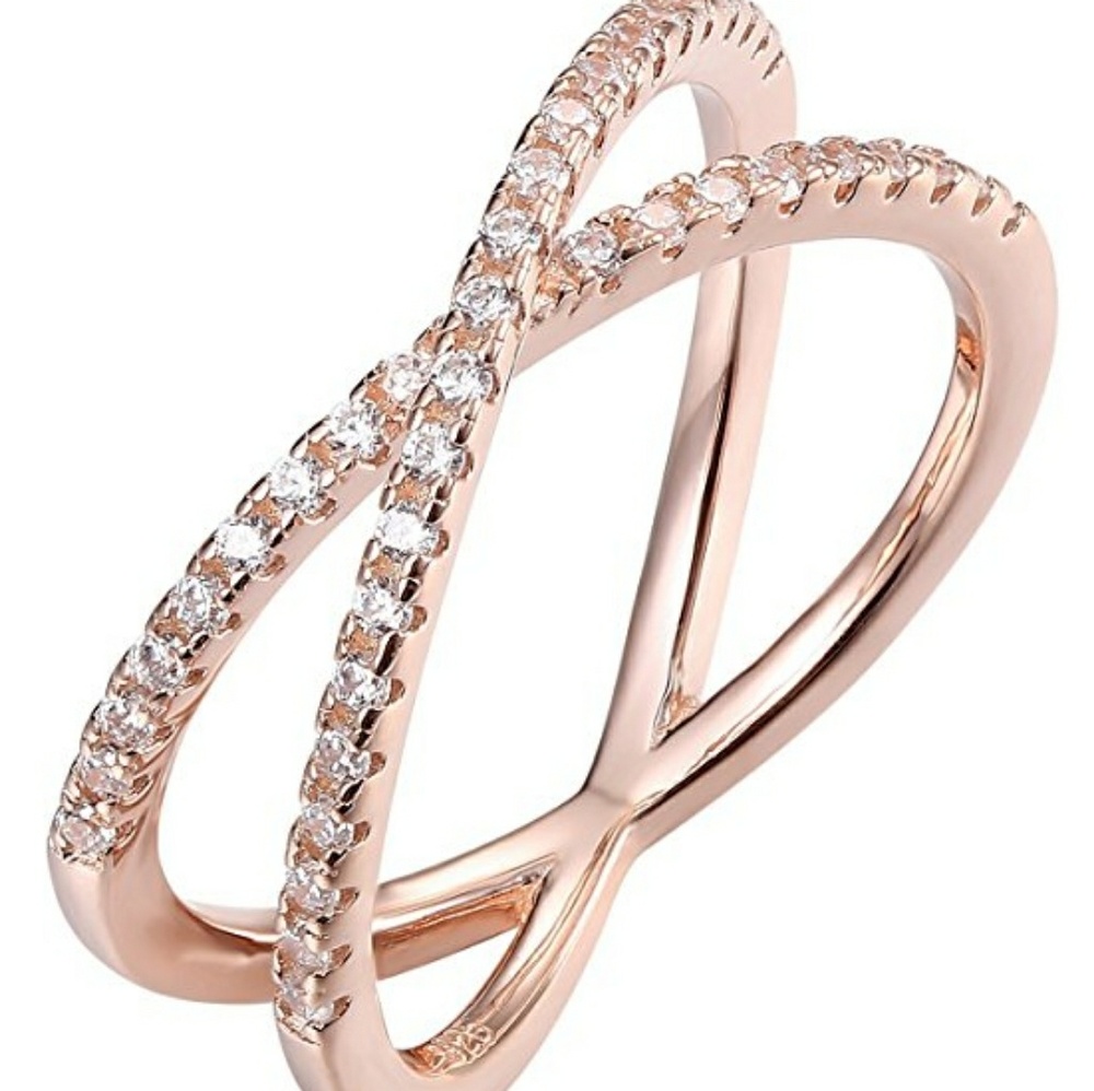 14K Gold Plated X Ring

Cz